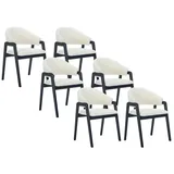 Vente-Unique Stuhl, Weiß, Textil, Uni, 53.5x82x56 cm, Esszimmer, Stühle, Esszimmerstühle, Armlehnenstühle