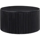 Beliani Couchtisch Kirkwood Mango Holz Schwarz rund 70x37x70 cm