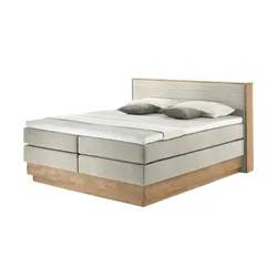 Primo Massivholz-Boxspringbett mit Bettkasten Morgan ¦ beige ¦ Maße (cm): B: 184 H: 113