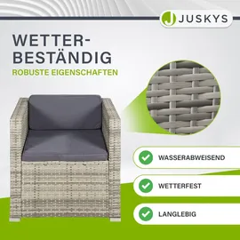 Juskys Punta Cana L Polyrattan Lounge grau meliert/dunkelgrau