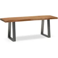 FineBuy Garderobenbank FineBuy Sitzbank Akazie Massivholz 120 cm Baumkante