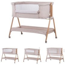 Chipolino Babybett Sweet Dreams mit Rollen, Beistellbett, Matratze, Anti-Reflux beige