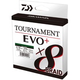 Daiwa Tournament x8 Braid Evo 0.08mm, 4.9kg/10.7Lbs, 135m, Dunkelgrün, Geflochtene Angelschnur, 12760-008