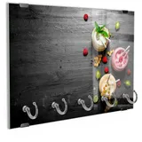 DEQORI Schlüsselbrett 'Smoothies auf Schiefer', (1 St), Schlüsselhalter Schlüssel Haken Schlüsselboard modern Schlüsselleiste schwarz