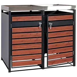 MCW Mülltonnenverkleidung J81 125 x 132 x 80 cm kirsche
