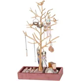 Präsentationsständer DKEROSS Zweig Form Schmuckständer mit Schmucktablett Schmuckhalter Baum Turm Schmuck Organizer Schmuckaufbewahrung Schmuckschrank Organizer Ohrring Ständer Ketten Jewelry