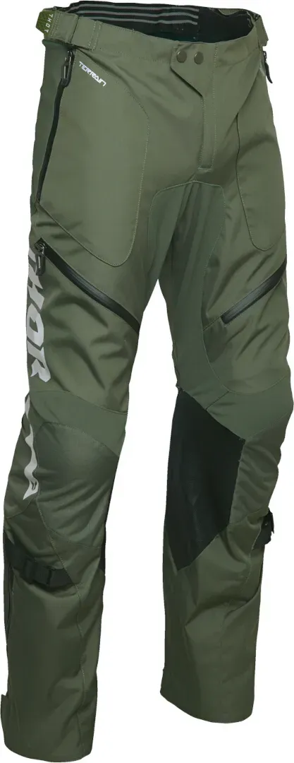 Thor Terrain OTB waterdichte motorcross textiel broek, groen-bruin, 48 Voorman