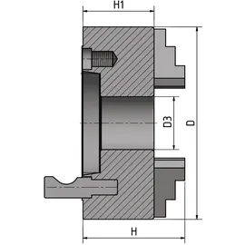 Optimum 3442763 Dreibackendrehfutter zentrisch spannend Ø 200 mm Camloc