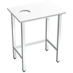Käse- und brot-schneidetisch weiße farbe mit loch - 700x500x850 mm - 10604470 Eurast