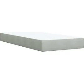 vidaXL Boxspringbett mit Matratze Hellgrau 100x200 cm Samt - Grau