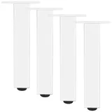 SZLXJMFL Möbelfüße Weiße, 4er Set Möbelfuß, Höhenverstellbar: 6-40cm Sofasfüße Vierkant Schrank Füße Couchtisch Beine Sockelfuß Tischfüße Aluminiumlegierung Mit Schrauben-25cm/9.8"