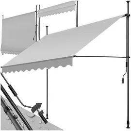 Tectake tectake® Klemmmarkise, mit Handkurbel, höhenverstellbar - 304 cm, einfache Montage