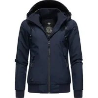 Ragwear Damen warme wasserdichte Winterjacke Outdoorjacke mit Kapuze Nuggie Melange Navy Gr. XXL - XXL