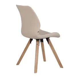 CLP 2er Set Stuhl Luna Kunststoff I Stoff I Samt I Kunstleder I Lehnstuhl mit Holzgestell