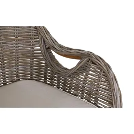 Möbel Kraft Sessel Hiding Rattan 64 x 88 x 67 cm Grau mit Kissen
