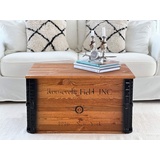 Truhe Couchtisch Holz massiv Wohnzimmertisch Truhentisch Kiste vintage braun
