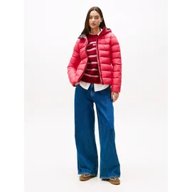 Tommy Hilfiger TOMMY JEANS Damen TJW SLIM HOOD PRNT DOWN JCKT EXT DW0DW21617, Rot, S, Rot (Vintage Cerise), S