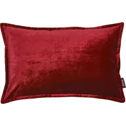 Dekokissen DONE. "Glam", rot (blutrot, unifarben), B:40cm L:60cm, Polyester, Dekokissen_Sitzkissen_Kissenhüllen, unifarben, Reißverschluss, Kissenhüle ohne Füllung, 1 Stück