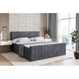 altdecor Boxbett, EDITA-Z - 160x200 cm - H4 - Dunkelgrau
