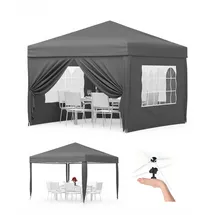 garveehome Faltpavillon 3 x 3 m inkl. 4 Seitenteile Grau