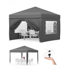 garveehome Faltpavillon 3 x 3 m inkl. 4 Seitenteile Grau