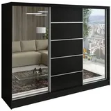 A&J MöbelLand Schiebetürenschrank TOP 200 x 215 x 59,5 cm Schwarz