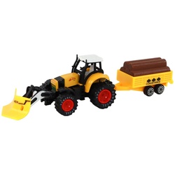 LEAN Toys Spielzeug-Traktor Traktor Anhänger Bagger Bulldozer Landwirtschaft Spielzeug Bauernhof gelb