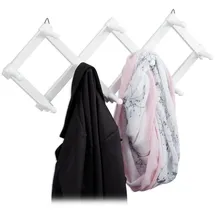 Relaxdays 4 x Wandgarderobe Holz weiß faltbar Weiß