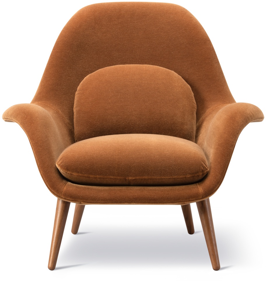 Swoon Lounge Armchair, walnuss lackiert / grand mohair 2103