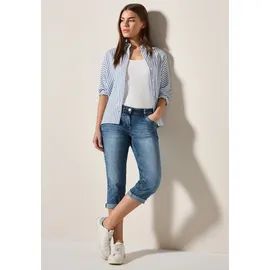 Cecil 3/4-Jeans "Style SCARLETT", Damen, Gr. 36, N-Gr, blau (light blau washed), Denim/Jeans, Obermaterial: 78% Baumwolle, 20% Polyester, 2% Elasthan, unifarben, slim fit kniebedeckend, Jeans, mit Stretch
