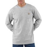 CARHARTT Herren Pullover, schweres, T-Shirt mit Tasche, grau, Größe 2XL