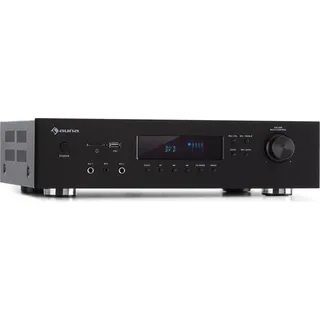Auna Verstärker, HiFi Stereo Mini Verstärker, HiFi-Verstärker mit Bass & Treble Regler, 5 Kanal Audio-Verstärker, Stereo-Verstärker & Lautspre... - Schwarz