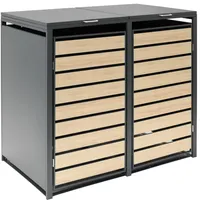 Westmann Mülltonnenbox für 2 Tonnen 2 x 240 l 132 x 80 x 116 cm anthrazit/holzoptik