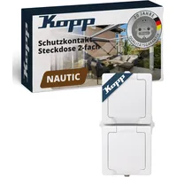 Kopp Klappdeckelsteckdose 2-fach Arktisweiß