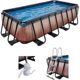 EXIT TOYS Wood Pool 400 x 200 x 100 cm inkl. Filterpumpe