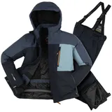 Killtec Skianzug für Jungen Alpin Skijacke + Skihose, wasserdicht - winddicht - atmungsaktiv - mit Schneefang blau|schwarz 176 EU