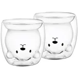 Gräwe Doppelwandige-Thermogläser, 250ml, 2er Set, Motiv Bär,