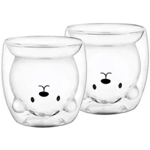 Gräwe Doppelwandige-Thermogläser, 250ml, 2er Set, Motiv Bär,