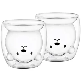 Gräwe Doppelwandige-Thermogläser, 250ml, 2er Set, Motiv Bär,