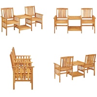 vidaXL Gartenstühle mit Teetisch 159 x 61 x 92 cm Massivholz Akazie - Bistro-Set - Bistro-Sets - Stühle Mit Teetisch - Stühle Mit Teetischen