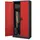 Jan Nowak Metallschrank Büroschrank 185 x 90 x 45 cm Anthrazit/Rot