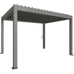 Pergola BIOHORT "4 x 3", quarzgrau, metallic, Pergolen, stilvoller Schattenspender für mehr Komfort im Freien
