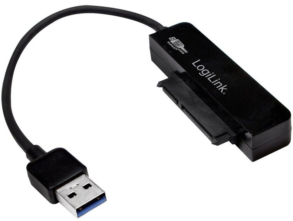 LogiLink LogiLink USB 3.2 Gen 1 (USB 3.0) Adapter [1x SATA-Buchse 7pol. - 1x US USB-Adapter, 14.50 cm schwarz