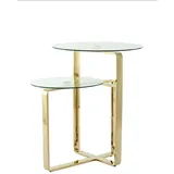 Kayoom Beistelltisch gold, Metall, Glas, 59x60x59 cm, Wohnzimmer, Wohnzimmertische, Beistelltische, Beistelltische Metall