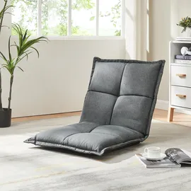 [en.casa] Bodensessel Deinze im 2er-Set verstellbar Dunkelgrau