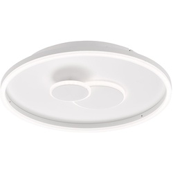 Deckenlampe Leuchten dimmbar über Schalter weiß LED Deckenlampe rund Wohnzimmer, Metall Kunststoff, 27W 1800lm, DxH 40x7 cm; WOFI 11246