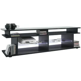 Vladon Movie Lowboard 134 x 29 x 39 cm Weiß matt/Eiche