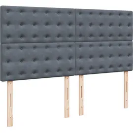 vidaXL Boxspringbett mit Matratze Dunkelgrau 180x200 cm Samt