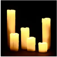 Relaxdays 12 x LED Kerzen aus Echtwachs creme