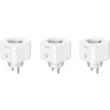 Hama Smarte WLAN-Steckdose, Matter, 3.680W, Sprach-/Appgesteuert, 3er-Pack